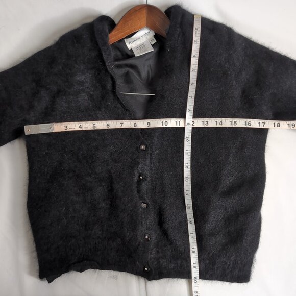 Franco Valeri Women's Rabbit Hair Button Up Jacket with Padded Shoulders, Small - Picture 3 of 4